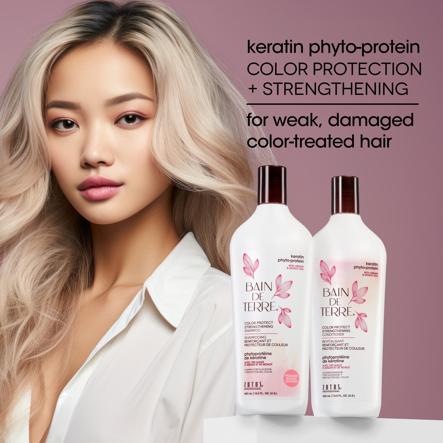 Bain de Terre® Keratin Phyto-Protein Sulfate-Free Strengthening Shampoo