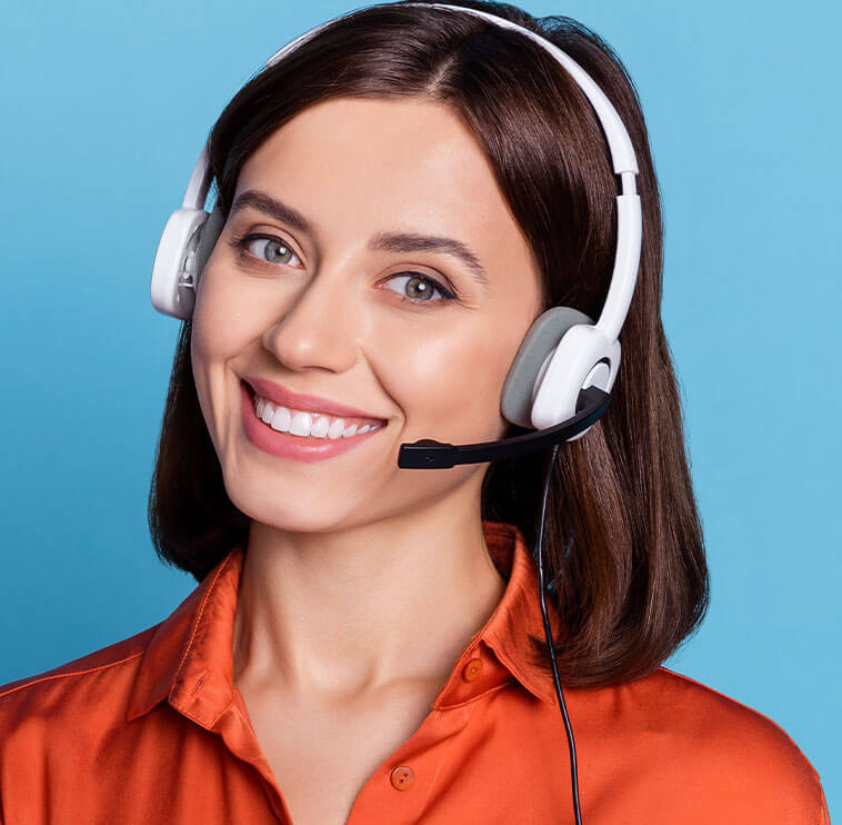 Person with headset like customer service