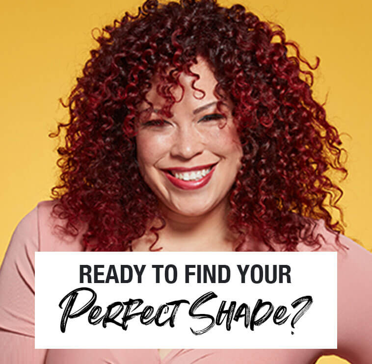 Find your shade quiz model with curly red hair